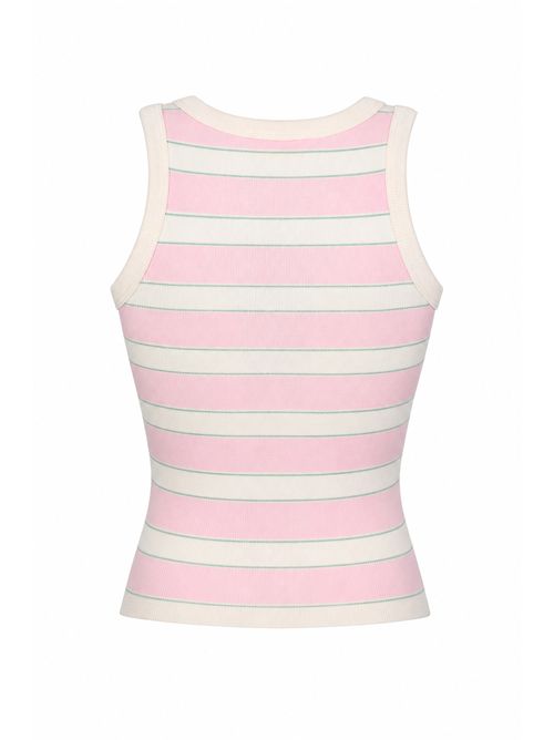 Top Ada in cotone a righe con ricamo Saint Barth Beach Club Rosa Mc2 Saint Barth | AAD00101906L